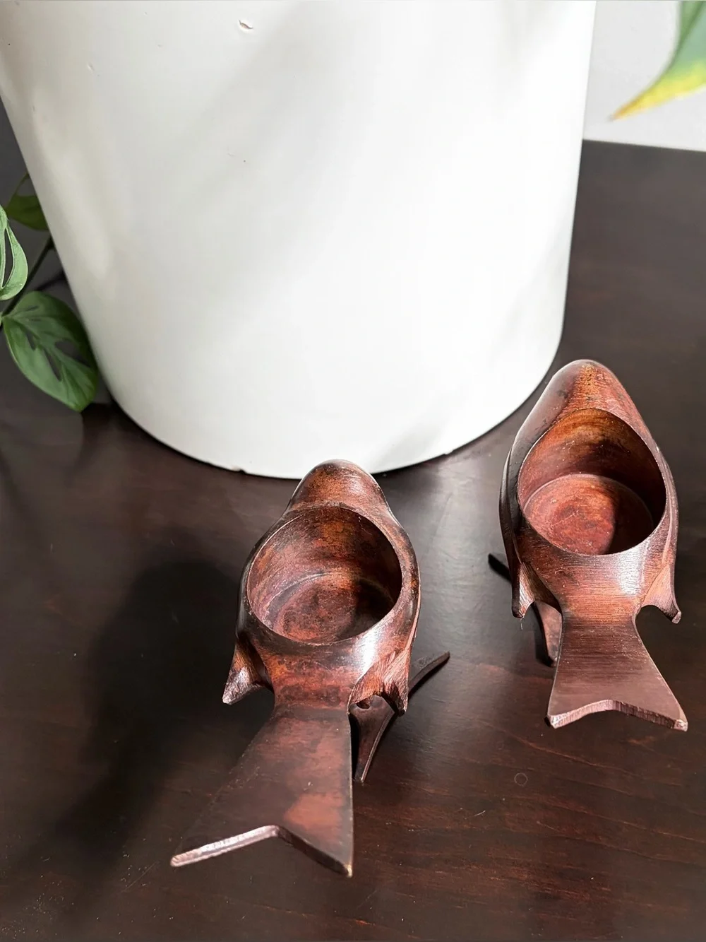 Metal Cast Iron MCM Bird Tealight Candle Holder Rustic Farmhouse Shelf Decor